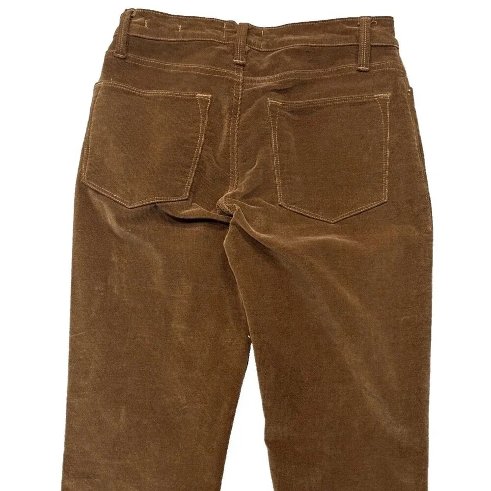 FRAME Le High Straight Corduroy Pants Womens 26 High Rise Ankle Stretch Brown